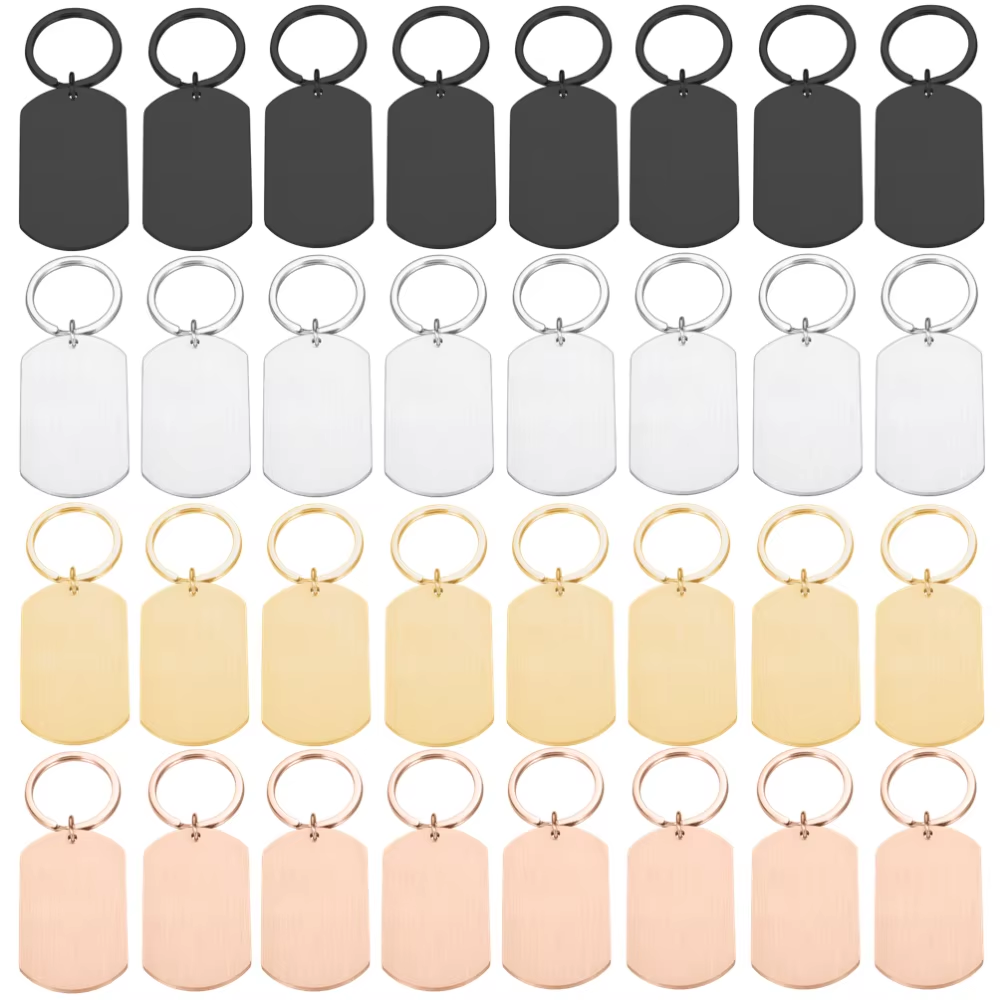 10PCS Custom Metal Tag Keychai - Initial Ring Custom 评论和价格