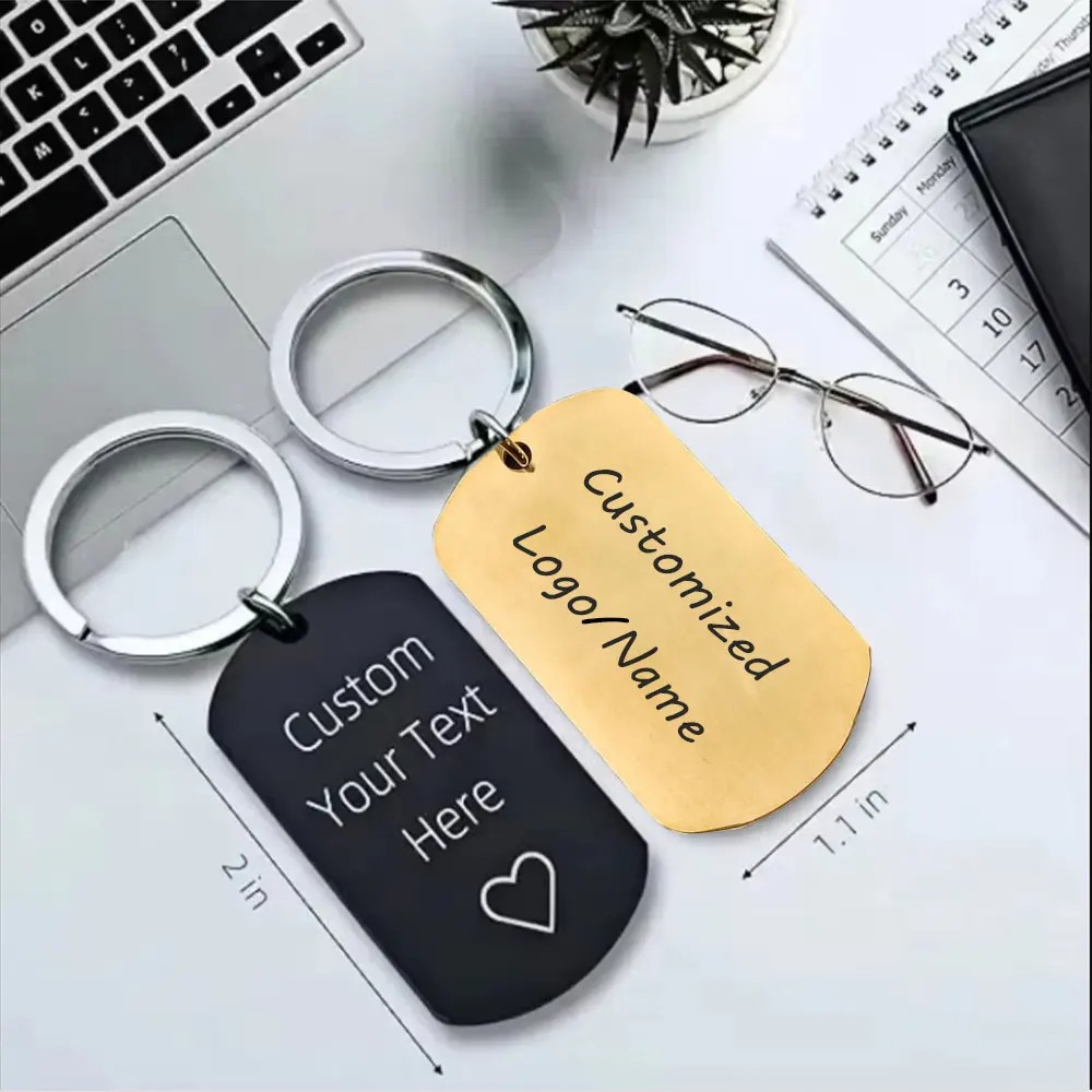 10PCS Custom Metal Tag Keychai - Initial Ring Custom 评论和价格