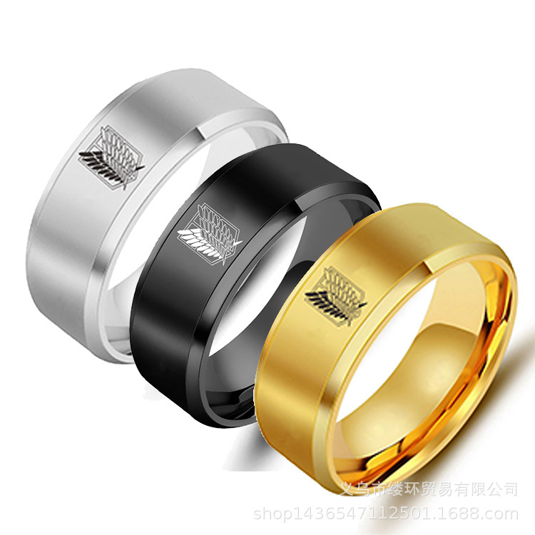 5 colors Attack on Titan Black - Initial Ring Custom 评论和价格