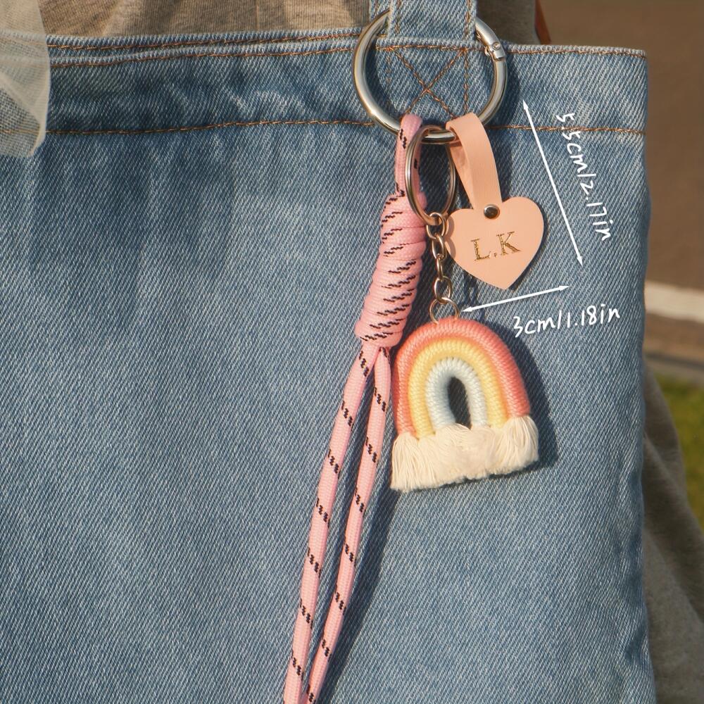 Custom Initial Heart Leather T - Monogram Keychain Leather 评论和价格