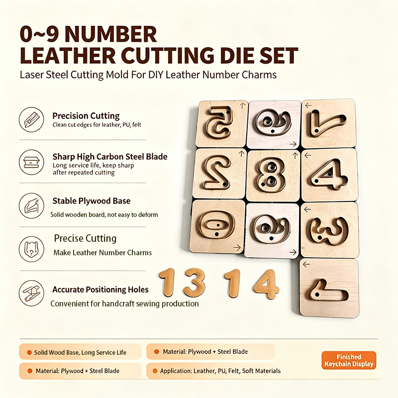 0-9 Digit Leather Keychain Cra - Monogram Keychain Leather 评论和价格