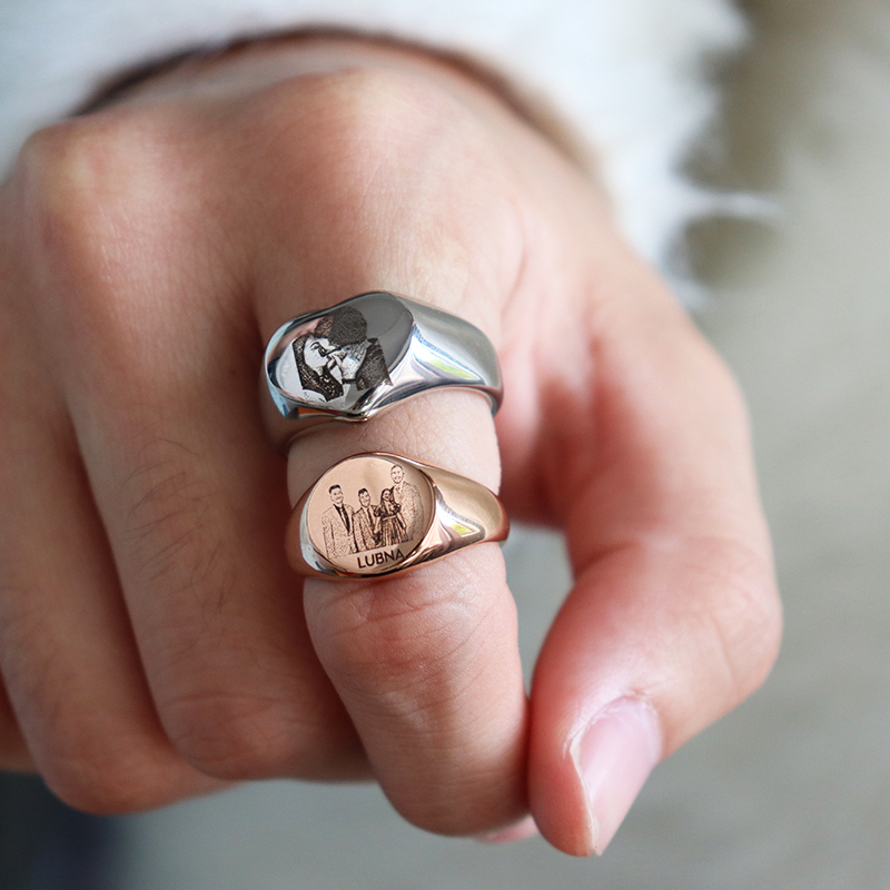 Custom Engraved Picture Logo N - Initial Ring Custom 评论和价格