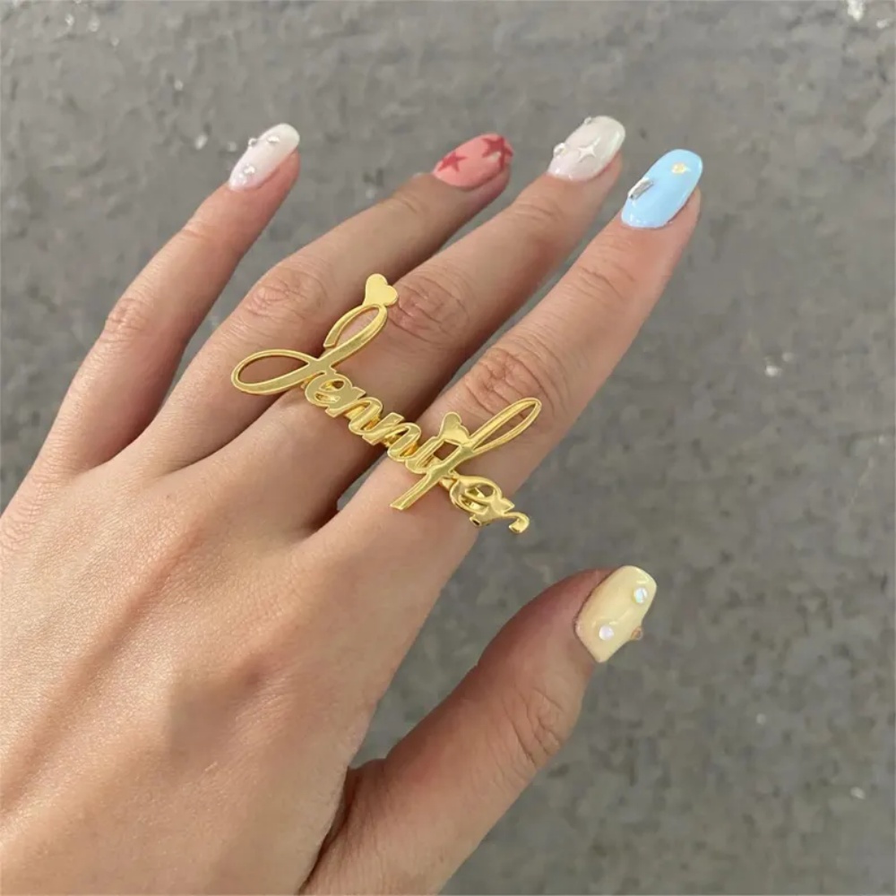 LeeChee Personalized Two Finge - Initial Ring Custom 评论和价格