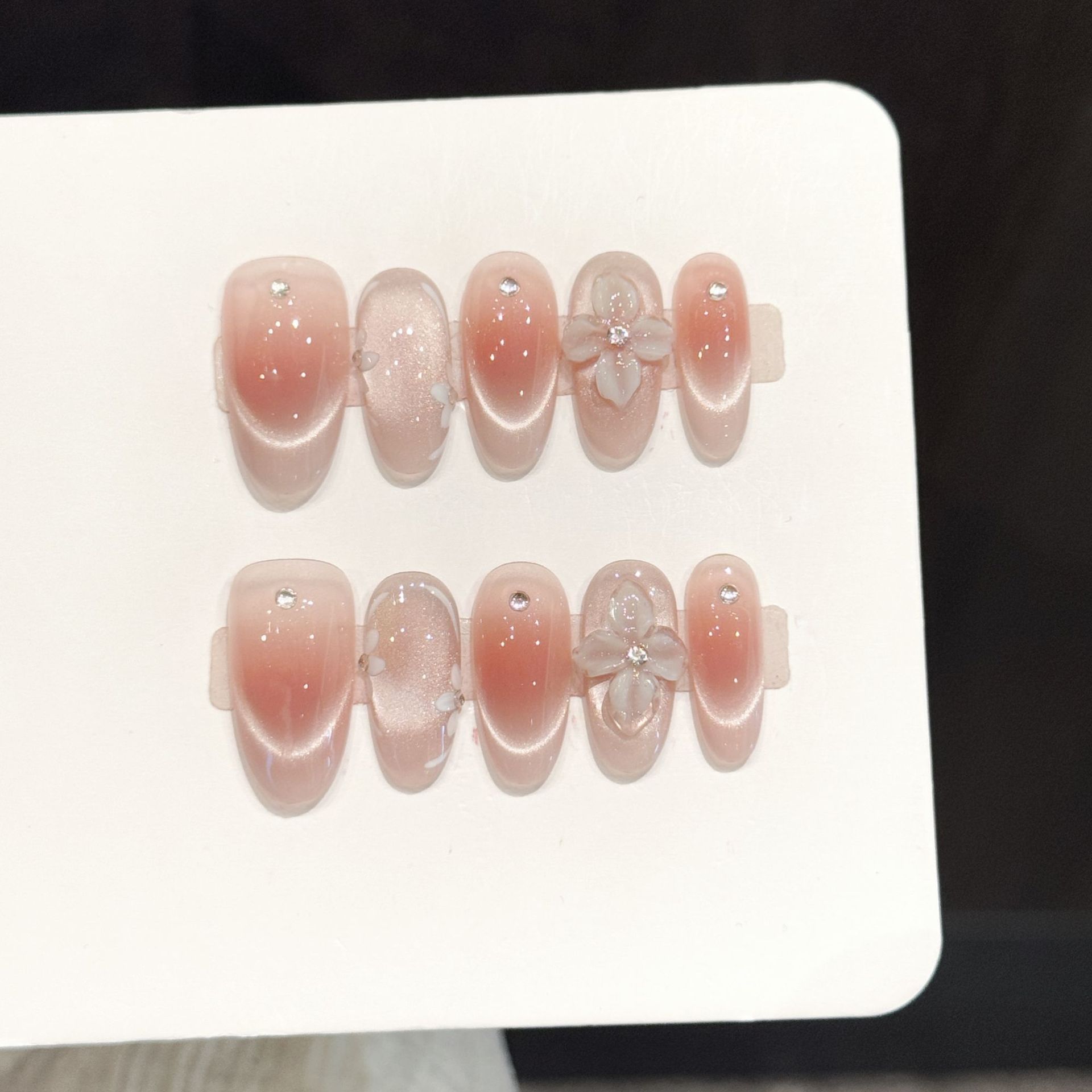 10pcs Handmade Press On Nails  - Pressed Flower Art 评论和价格